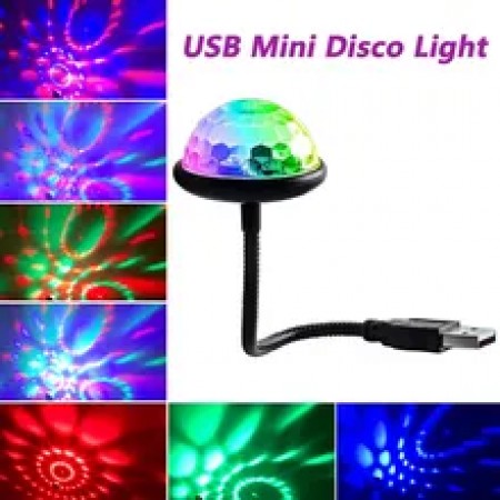 USB Mini Disco Ball Lights RGB Multi Color For Car Home
