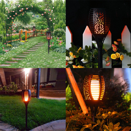 6 Pis Outdoor Rechargeable Solar Flame Lights Waterproof Garden Lamp Per 700 Each