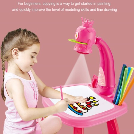 Big Size With Free Gift Baby Projection Drawing Painting Table Toy-Pink