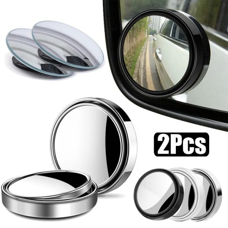 2PCS 360 Degree Sticker Mirror For Car Bike