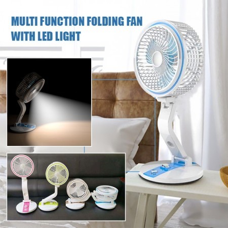 রিচার্জেবল টেবিল ফ্যান উইথ LED লাইট