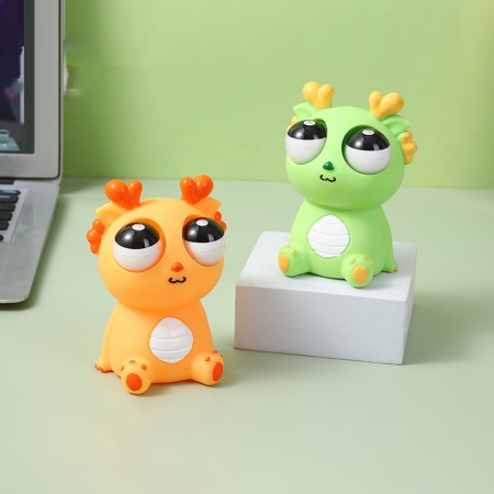 2 Pis Squeeze Toy for Stress Relief Eye-popping Dragon Squeeze Toy Fun Stress Relief