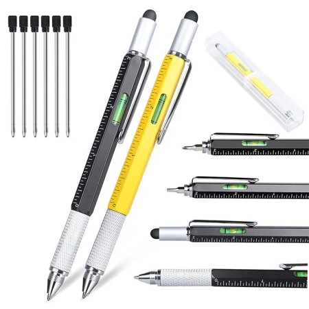 (Total 2 Pis ) Ballpoint Pen 7 in1 Multi-function  with Modern Handheld Tool