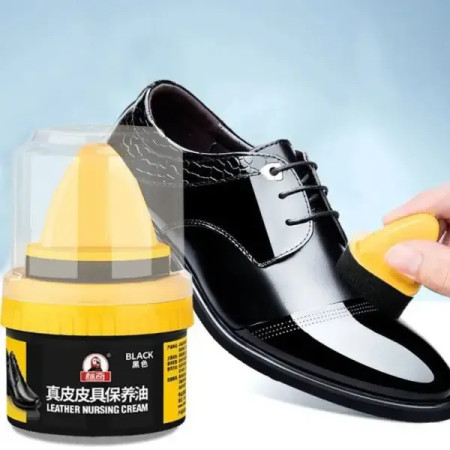 Leather Repair & Care Cream – Liquid Shoe Polish with Sponge, Universal Leather Balm for Shoes, Bags & Car Seats