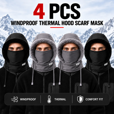 4 pcs Windproof Thermal Hood Scarf Mask